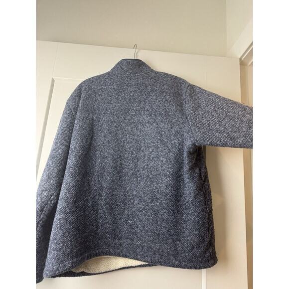 Orvis Pullover Sweater Jacket Blue Sherpa Lined Fleece Men’s Size Large Warm - Picture 12 of 13